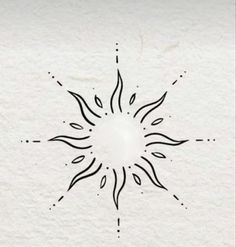 a black and white drawing of a sun on a piece of paper that says,