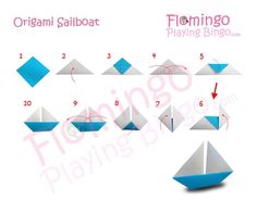 how to make an origami sailboat playing ping pong - step by step instructions