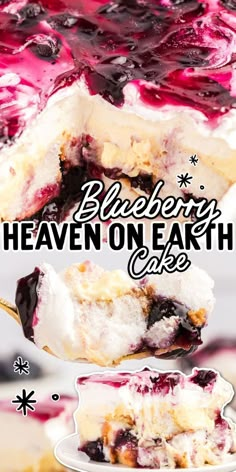 a piece of blueberry heaven on earth cake