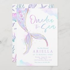 an under the sea birthday party card