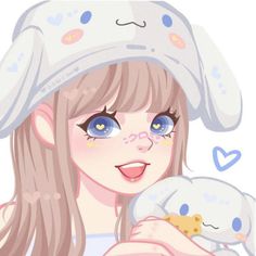 a girl with blue eyes holding a teddy bear and wearing a white hat on top of her head