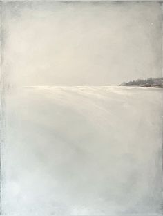 an abstract painting with white and gray colors