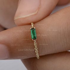 Description Genuine 0.13 Ct. Baguette Cut Zambia Emerald Gemstone Chain Ring in Solid 14K Yellow Gold Emerald Wedding Ring Minimalist Jewelry Gift ≫ Features * Items Code: SGR01608 * Metal: 14K Solid Gold (18K also available - Additional fees may apply) * Solid 14K Yellow Gold with stamped * More option in gold color: Rose gold, yellow gold, White gold * Emerald Gemstone:- 0.13 Ct. * Ring Size :- 2 to 10 ≫ FAQ below for more detail. ✦ For International Buyer - Customs and import taxes Since ever Dainty Emerald Cut Baguette Diamond Jewelry, Dainty Jewelry With Baguette Emerald Cut Diamonds, Emerald Cut Baguette Diamonds May Birthstone Jewelry, Emerald Cut Baguette Diamond Jewelry For May Birthstone, Minimalist 14k Gold Baguette-cut Jewelry, Minimalist 14k Gold Baguette Cut Jewelry, Minimalist 14k Gold Jewelry With Baguette Cut, Gold Emerald Wedding, Wedding Ring Minimalist