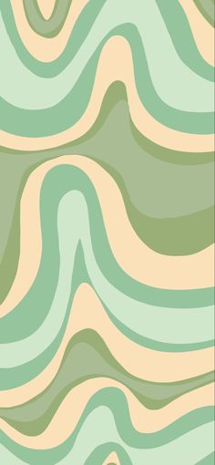 an abstract background with wavy lines in shades of green, beige and light blue on top of each other