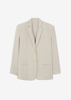 Keenan Linen Oversized Blazer - Sand Classic Summer Outerwear With Lapel Collar, Classic Button-up Linen Blazer, Classic Linen Button-up Blazer, Formal Linen Button-up Outerwear, Classic Summer Outerwear For Work, Classic Summer Workwear Outerwear, Classic Summer Blazer With Button Closure, Elegant Workwear Blazer With Spread Collar, Elegant Blazer With Spread Collar For Work