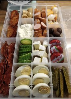 a plastic container filled with lots of different types of food