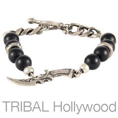 Mens Bracelet CUBAN BLACK Leather and Stainless Steel Curb Link | Tribal Hollywood Black Agate Stone, Mens Bracelet Black, Black Agate, Mens Beaded Bracelets, Custom Jewelry Design, Agate Stone, Wrist Strap, Bracelets For Men, Fashion Statement