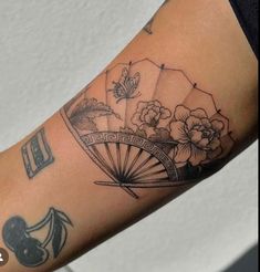 Fan Tattoo, Tattoos Geometric, Classy Tattoos, Arm Tattoos For Women, Discreet Tattoos, Feminine Tattoos, Dope Tattoos, Star Tattoos, Fine Line Tattoos