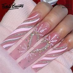 " Click here to view more Fofosbeauty Press On Nails at lower price! Fofosbeauty--Festive Nail Art to Wear This Christmas! Press on nails 24 Pieces set 12 different sizes. Acrylic nails art accessories design 24 pcs set full nail design fake nail tips with free nail glue sticker sheet and mini nail file. These tools can help you wear fake nails better, and the operation is easy and convenient for everyone. Get into the holiday spirit with our exclusive Christmas-themed nail wraps! Perfect for ad Fake Acrylic Nails, Fake Nails Long, Coffin Press On Nails, Halloween Style, Snowflake Nails, Christmas Nails Acrylic, Acrylic Nails Coffin