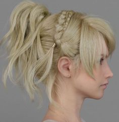 Celana Jogger Wanita, Bun Hairstyle, Hair Designs, Final Fantasy