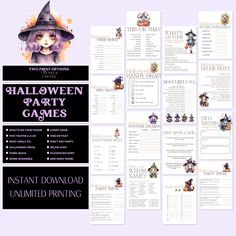 Halloween Printable Games, Fall Activities, Family Fun, Party Fun, Digital Downloads, Printable Downloads, Homeschooling, Parenting, Teaching, Educational Resources, Autumn Fun Activities, Elementary, Middle School, High School Get ready for a spooktacular time with our 20-Game Halloween Bundle! ✦✦ What's Included: ✦ 20+ printable games ✦ Easy-to-follow instructions ✦ Answer sheets for convenience ✦ Print one sheet/page or two sheets/page ✦ Perfect for: ✦ Kids ✦ Adults ✦ Teens ✦ Families ✦ Frien Halloween Printable Games, Fall Party Games, Party Games Printable, Activities Elementary, Witch Names, Parlor Games, Song Challenge, Halloween Words, Games Printable