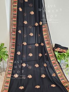 Fall/pico - Yes done Black Dupatta For Traditional Ceremonies, Black Embroidered Dupatta For Celebration, Embroidered Black Dupatta For Celebration, Elegant Black Saree With Embroidered Border, Dupatta With Printed Border For Traditional Ceremonies, Black Dupatta With Printed Border, Black Dupatta With Printed Border Traditional Drape, Black Embroidered Saree For Celebration, Traditional Dupatta With Printed Border For Party