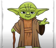 an image of yoda from star wars holding a wand and pointing to the side