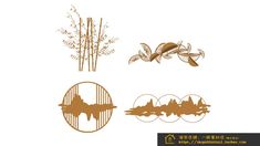 an image of some type of decorative item in the shape of flowers and bamboos