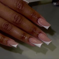 Almond Frenchies, Trending Acrylic Nails, Nail Colors And Designs, Nails Baddie, Brown Acrylic Nails, French Tip Acrylic Nails, Simple Acrylic Nails, Work Nails, Classy Acrylic Nails