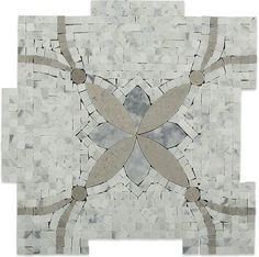 an artistic tile design in grey and white