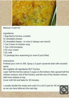 the recipe for mexican taco salad is shown in an advertisement card