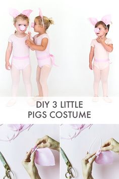 3 Little Pigs Costume, Kids Pig Costume, Miss Piggy Halloween Costume, Pig Costume Diy, Pig Fancy Dress, Miss Piggy Costume, Pig Halloween Costume, Halloween Craft Treats, Classic Costumes