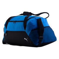 Puma TmGOAL Team Bag - Medium. High performance materials and a modern design make this a go-to bag for game day. Lightweight with a durable lining to protect your gear. Additional zip and mesh pockets. 100% Polyester. Functional Nylon Bag For Sport, Sporty Gym Bag, Sporty Outdoor Bag With Reinforced Handles, Nylon Sports Bags, Blue Nylon Sports Gym Bag, Blue Nylon Gym Bag For Sports, Sports Travel Bag In Nylon, Sports Bags With Functional Pockets, Functional Sports Bags With Pockets