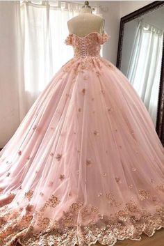 Quince Dresses Pink Ball Gowns Off the Shoulder Wedding Dress Quincena Ideas, Zodiac Dresses, Pink Ball Gowns, Quinceanera Venue, Off The Shoulder Wedding Dress, Pink Quince, Shoulder Wedding Dress, Pink Ball Gown, Beading Embroidery