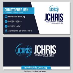 two business cards with the words jchris and an image of a microphone