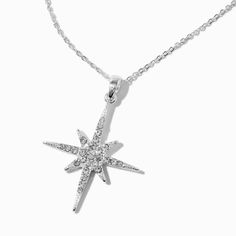 Claire's Silver-tone Star Burst Pendant Necklace Sensitive Ears Earrings, Piercing Kit, Star Burst, Word Bracelet, Jewelry Words, Fashionable Jewelry, Jewelry Images, Jewelry And Accessories, Toe Rings