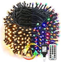 an assortment of christmas lights and remote controls