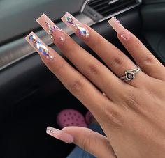 Blue Stiletto Nails, Cute Short Nails, Nail Art For Beginners, Nails Design With Rhinestones, Pretty Nail Designs, Gem Nails, Luxury Nails, Cool Nail Designs