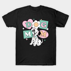 a black shirt with a dalmatian dog on it's chest and the words dog