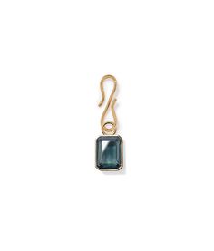 Candyland Charm in Teal. Gold-plated s-hook with rectangular faceted blue-green crystal charm. Elegant Vintage Charms For Everyday, Elegant Everyday Vintage Charms, Elegant Everyday Vintage Charm, Mood Necklace, Hoop Charms, S Hook, Chain Links, Crystal Drop, Fine Earrings