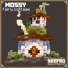 the cover for mossy fairy cottage by seffro, featuring an image of a mushroom house