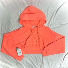 Brand New With Tag! No Flaws. Retails For $70 Hooded Sweatshirt For Spring Workout, Spring Workout Hooded Sweatshirt, Spring Workout Hooded Hoodie, Spring Workout Hoodie With Drawstring Hood, Trendy Hoodie For Workout In Spring, Super Cropped Hoodie, Sweats Set, Purple Sweatshirt, Thermal Sweater