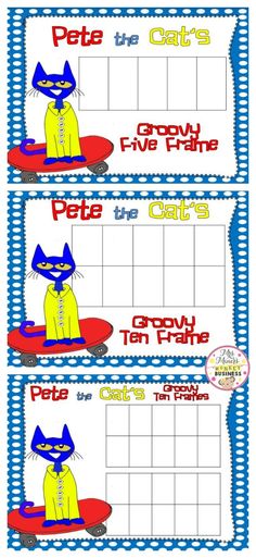 two reward cards for pete the cat in the hat and pete the cat on the boat