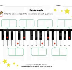 the piano keyboard has four red dots on it