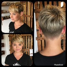 Pixie With Fade Undercut, Short Faded Pixie Haircut Women, Back Of Undercut Pixie, Short Hair Fades Women, Pixie Tapered Back, Very Short Pixie Haircut For Thick Hair, Short Razor Cuts For Women, Close Cropped Hair, 2023 Pixie Cuts