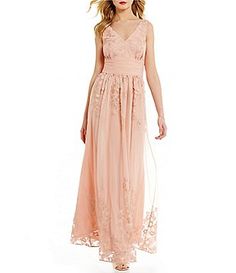 Jessica Howard Embroidered Mesh V-Neck Sleeveless Shirred Waist Gown Women's Formal Dresses, Pisarro Nights, Elegant Prom Dresses, Dress Shopping, Jessica Howard, Beaded Gown, Women Formals, Formal Dresses For Women, Bridesmaids Dresses