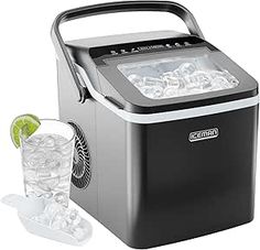 Iceman Dual-Size Ice Maker Countertop - Portable Ice Machine, Large and Small Ice Machine Maker with Self Cleaning, 9 Cubes in 7 Mins, 22lbs/24hrs, for Home, Kitchen, Office, Party, Ice Scoop Included Sonic Ice, Countertop Ice Maker, Round Ice, Ice Maker Machine, Ice Makers, Ice Scoop, Ice Cube Maker, Best Appliances, Ice Machine