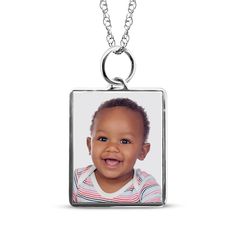 You'll always remember that special moment with this personalized small rectangular photo necklace. Crafted in 10K white gold A photo of your choice appears on the front of the charm and your message is engraved on the back The rectangular charm measures 15.85 x 21mm The 18-inch rope chain secures with a spring ring clasp Please follow these steps: 1) Place your order; 2) Text your photo from your smartphone to (330) 435-8997; and 3) When prompted, please respond with your Order Confirmation #. Order Confirmation, Photo Charms, Photo Necklace, Accessories Jewelry Necklace, 1 Place, Always Remember, Rope Chain, Your Photo, Spring Rings