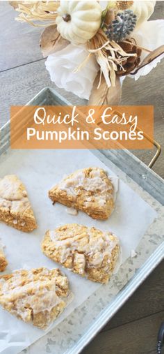 quick and easy pumpkin scones on a tray