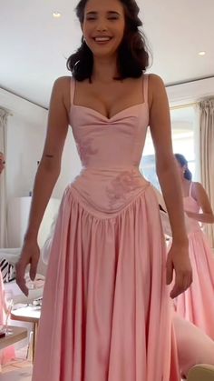 Bridesmaid Dress Aesthetic, Baby Pink Bridesmaid Dresses, Corset Bridesmaid Dress, Satin Party Dress, Hot Prom Dress, Beautiful Bridesmaid Dresses, Pink Corset, Pink Bridesmaid Dresses, Pink Dresses