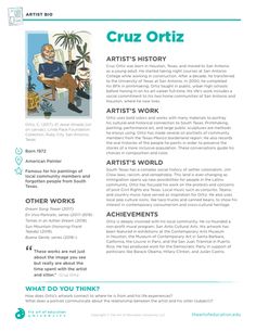 an article about the artist's work in his art book, cruz ortizz