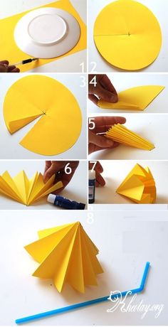 how to make an origami sunflower out of paper