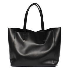 Stay organized and stylish with our Large Capacity Women's Fashionable Real Leather Tote Bag. Made from high-quality genuine leather, it features a minimalist design with a spacious interior equipped with a cell phone pocket and zipper pocket. Zipper closure for added security. Perfect for daily use or any occasion. Your browser does not support our video. Large Capacity Women's Tote Bag: Spacious interior designed to carry all your essentials, perfect for daily use, work, shopping, and travel. Leather Tote Bag Designer, Cowhide Handbags, Sacs Design, Barbie Mode, Soft Leather Handbags, Designer Leather Handbags, Real Leather Handbags, Black Leather Tote Bag, Genuine Leather Totes