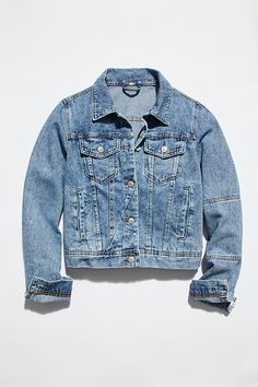 A classic wardrobe staple, this simple denim jacket is the perfect layer for the season. * Exposed front pockets and hidden side pockets * Simple button closures | Rumors Denim Jacket by Free People in Blue, Size: XS Trendy Recycled Denim Outerwear With Pockets, Washed Blue Denim Jacket With Patch Pockets For Fall, Spring Recycled Denim Button-up Jacket, Fall Medium Wash Recycled Denim Jacket, Recycled Denim Jacket For Spring, Washed Blue Recycled Denim Jacket With Pockets, Fall Recycled Denim Jacket With Pockets, Light Wash Denim Jacket With Patch Pockets For Fall, Everyday Medium Wash Recycled Denim Jacket