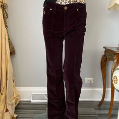 Authentic Gucci Brown Velvet Flared Pants, Size 40(6), In Mint Condition Measurements Approximately Are (Flat): Waist: 30”; Hips:34”; Inseam: 33”; Length: 41” Multiple Pockets; 2” Belt Loops; Gucci Hardware; Front Fly Zip; Brown Leather Logo Label On The Back; 20” Flare On The Bottom Elegant Fitted Gucci Pants, Gucci Wide Leg Workwear Bottoms, Gucci Fitted Straight Leg Bottoms, Chic Gucci Pants For Formal Occasions, Chic Fitted Gucci Bottoms, Fitted Elegant Gucci Bottoms, Gucci Fitted Workwear Bottoms, Elegant Gucci Straight Leg Bottoms, Chic Gucci Straight Leg Pants