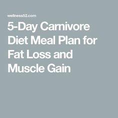 5-Day Carnivore Diet Meal Plan for Fat Loss and Muscle Gain