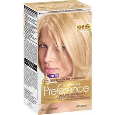 Since 1973, LOreal Superior Preference has been our gold standard in permanent hair color delivering extraordinary shine and luminous hair color that lasts and lasts. What makes Superior Preference hair color so special is our unique Fade-Defying Color and Shine System Size: 2.26" x 3.50" x 6.25".  Color: Multicolor. Blonde Box Dye, Hair Capsules, Grow Natural Hair Faster, Blonde Dye, Bottle Blonde, Natural Hair Bun Styles, Beautiful Blonde Hair, How To Grow Natural Hair, Natural Blonde