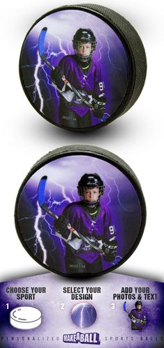 an image of a hockey player with lightning in the background and text below it that says choose your sport design