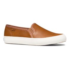 Keds Double Decker Leather Slip On - Free Shipping | KEDS Sporty Brown Slip-ons With Rubber Sole, Brown Swift Leather Casual Slip-ons, Comfortable Fall Slip-ons For Everyday, Casual Swift Leather Slip-ons With Round Toe, Comfortable Slip-on Sneakers With Removable Insole For Everyday, Brown Low-top Slip-ons With Ortholite Insole, Comfortable Brown Everyday Slip-ons, Everyday Slip-ons With Rubber Sole And Flat Heel, Sporty Leather Low-top Slip-ons