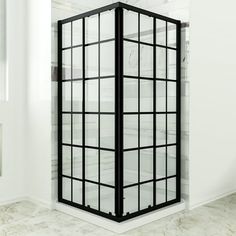 a black and white room divider in front of a window